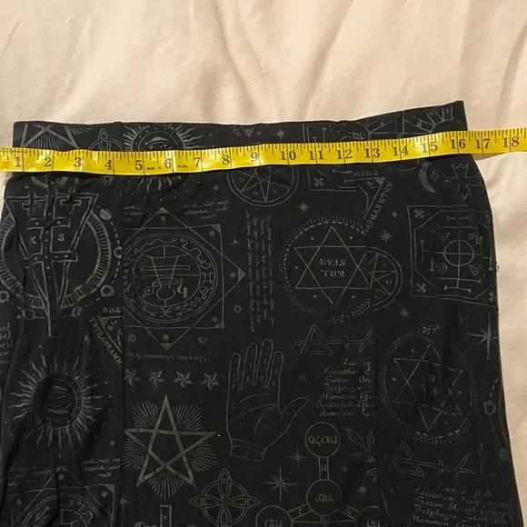 Killstar Black Maxi Skirt with Occult Patterns - Picture 2 of 9